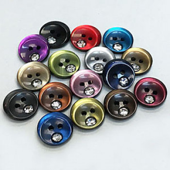 PR-1250 - Pearl and Rhinestone Blouse Button, 1/2" - 16 Colors, Sold by the Dozen